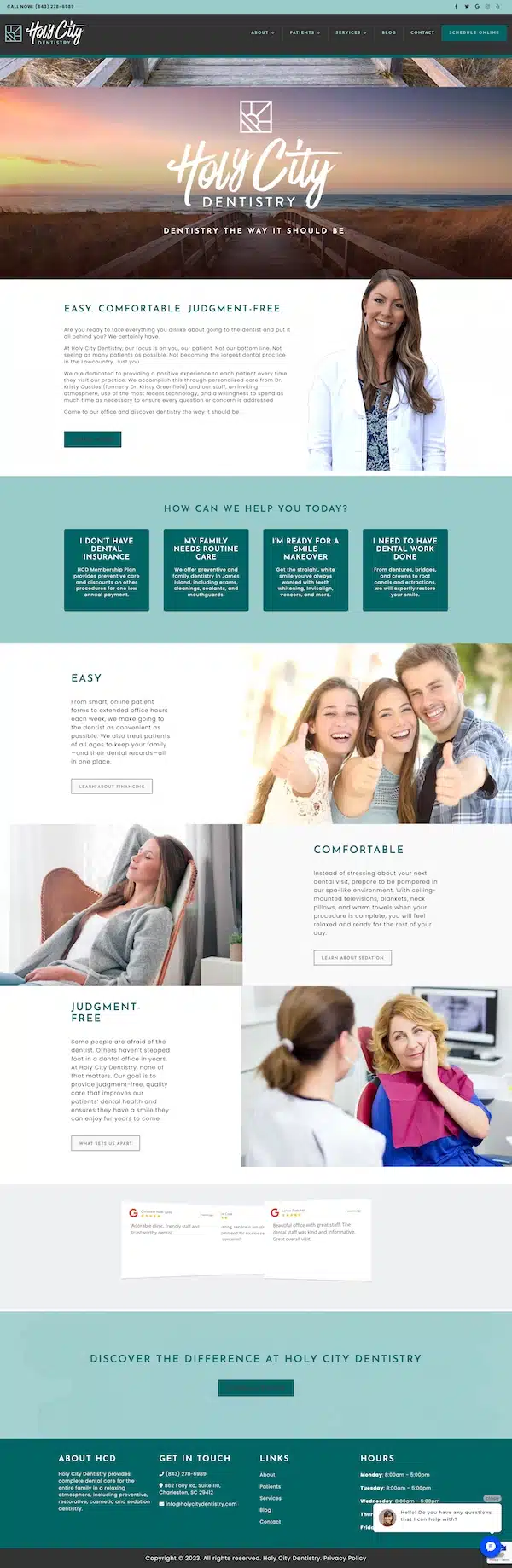 holy city dentistry web design